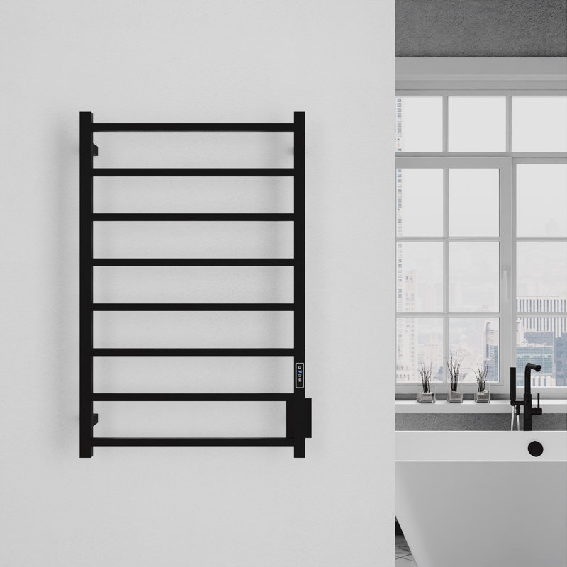 Traditional Towel Rail Towel Warmer, Matte Black