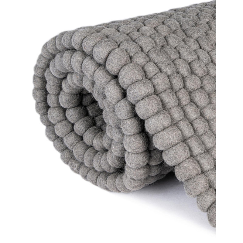 Gregorey Abstract Wool Gray Area Rug, Runner 2' x 5'3"