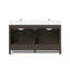 Leary 60-Inch W X 20-Inch D Centre Rectangle Basins Vanity Top In White Engineered Stone