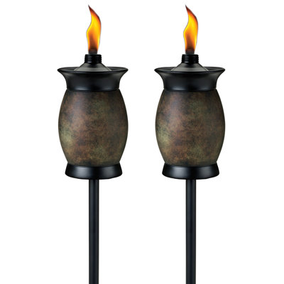TIKI Brand Convertible 64 Inch TIKI Torch Ceramic Jar Cream
