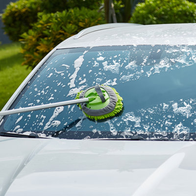 Car Wash Brush 62-Inch Car Washing Brush with Soft Chenille Fiber Mop Mitt