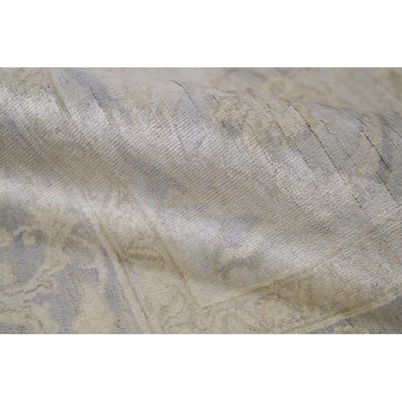 Hand-Knotted High-Quality Blue and Black Area Rug