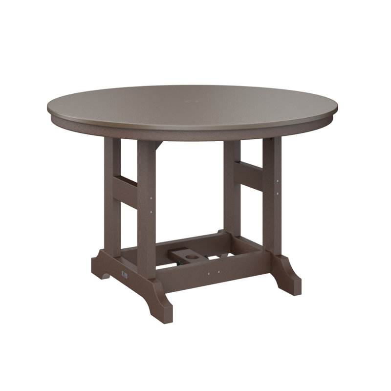 Table de salle à manger à hauteur de comptoir 48 po Berlin, Bronze martelé, Brun chocolat, H 35,5 po x l 48 po x P 48 po