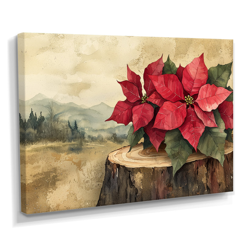 Gerius - art mural floral, H 12 po x l 20 po, Toile tendue