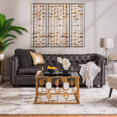 Set Of 3 Metal Decorative Wall Art With Black Frame, Wall Decor For Living Room Bedrrom Entryway Office