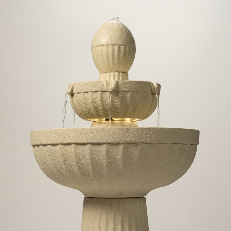 Fontaine à cascade 37.80 "H, Beige