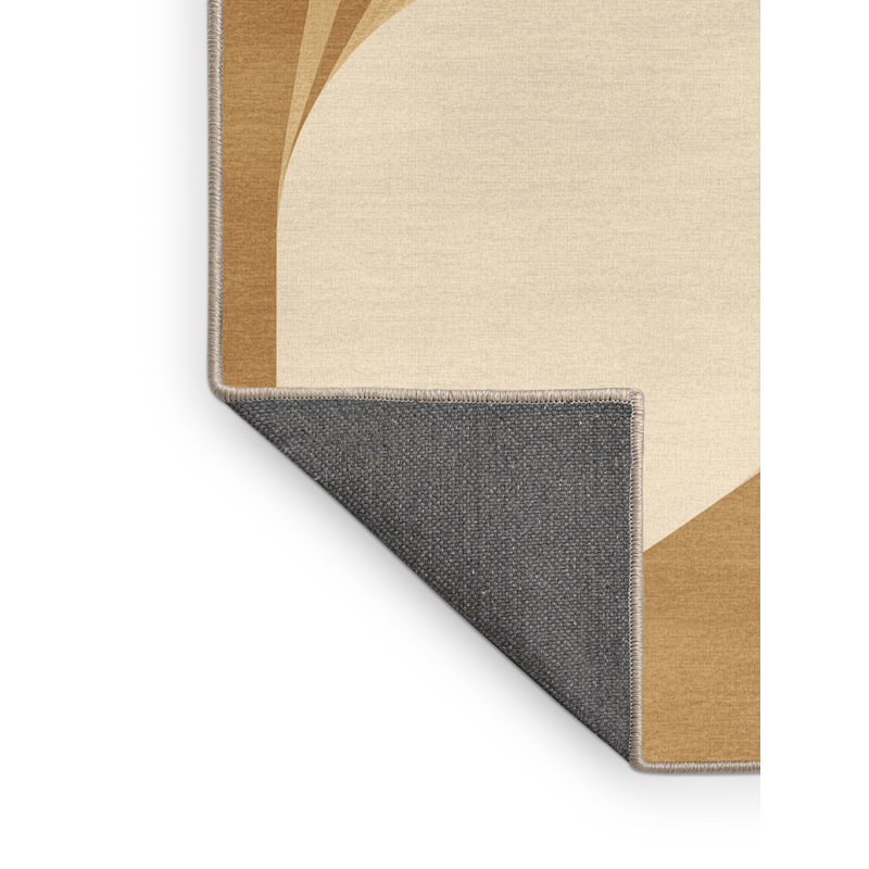 Tapis beige moelleux moelleux art déco Eatman - reliure beige, 8 x 12