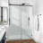 62-67" W X 72" H Frameless Single Sliding Shower Door with 3/8" (10mm) Clear Tempered Glass, Shatter-Resistant Film & Installation Hole Locator - Square Top Rail-123674541