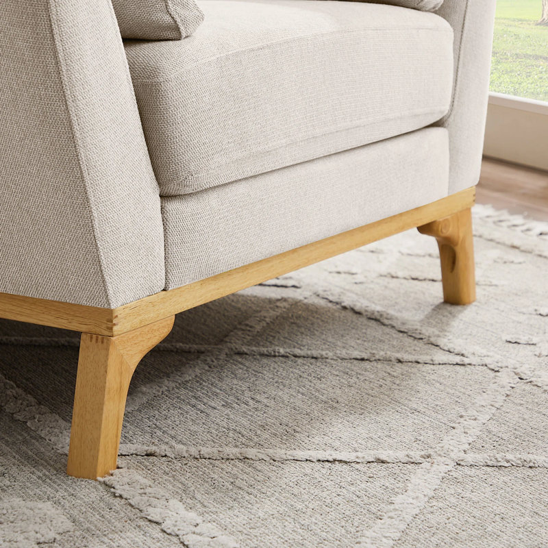 Fauteuil de 41,7 po de largeur Lodell, Sergé de polyester blanc fumée