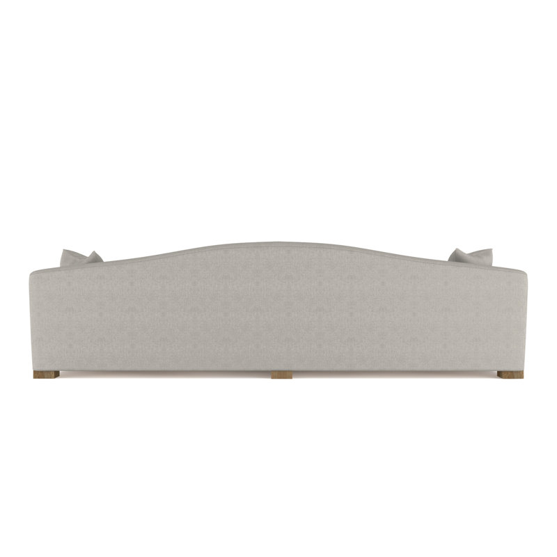 Canapé extra long Horatio Camelback Taper, Ponce rétro en cuir, H 33 po x l 120 po x P 36 po, Ébène