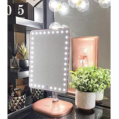 Touch Pro Makeup Mirror with LED Lights and Bluetooth Speaker 360 Adjustable Rotation Vanity Mirror -  Latitude Run®, 9D99012DB4BE4363B7DA7489D23EE7DC