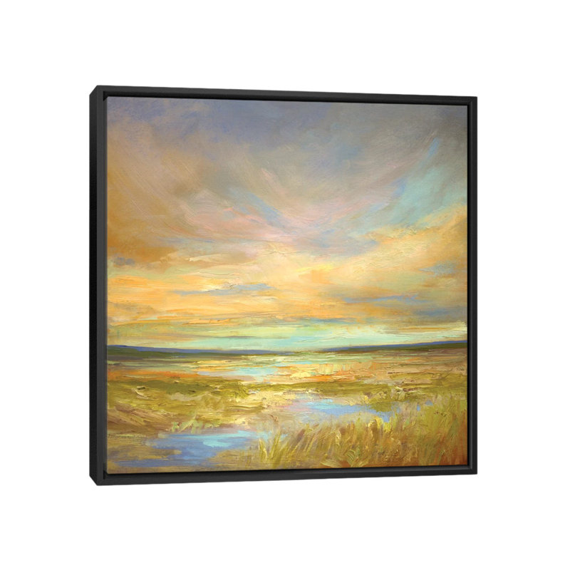 Morning Sanctuary - Print, 18" H x 18" W x 1.5" D, Black Floater Framed Canvas, No Mat