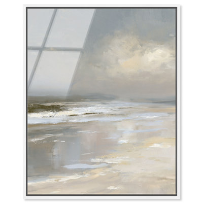 Pale Beach I Impression acrylique encadrée Décoration murale côtière par