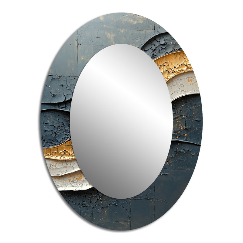 Miroir mural ovale doré noir, 40 po x 30 po