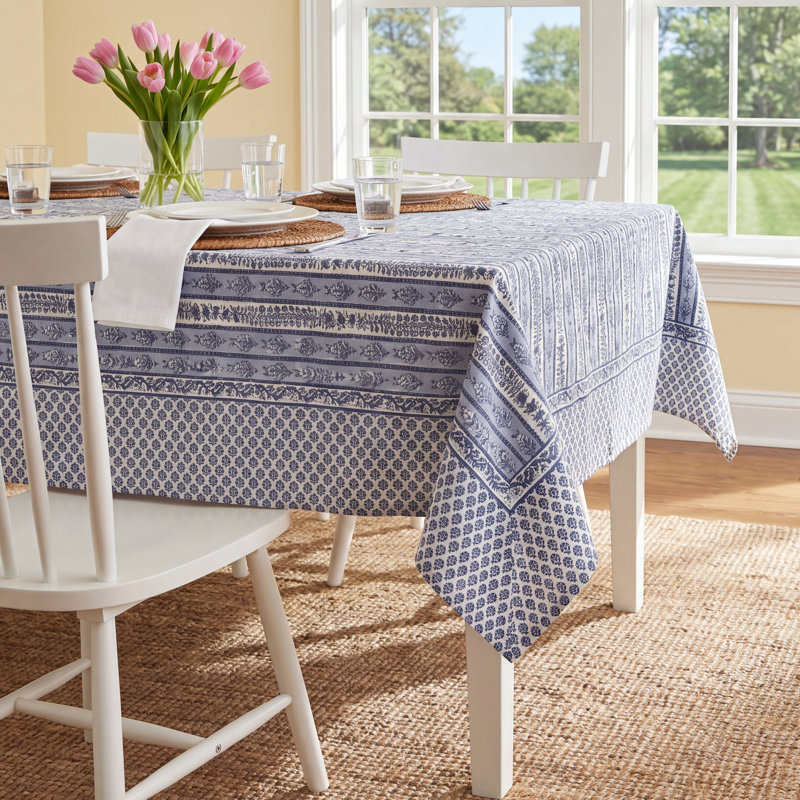 Charlemont Provence Rectangular Tablecloth, Blue/Marine, 71" Square