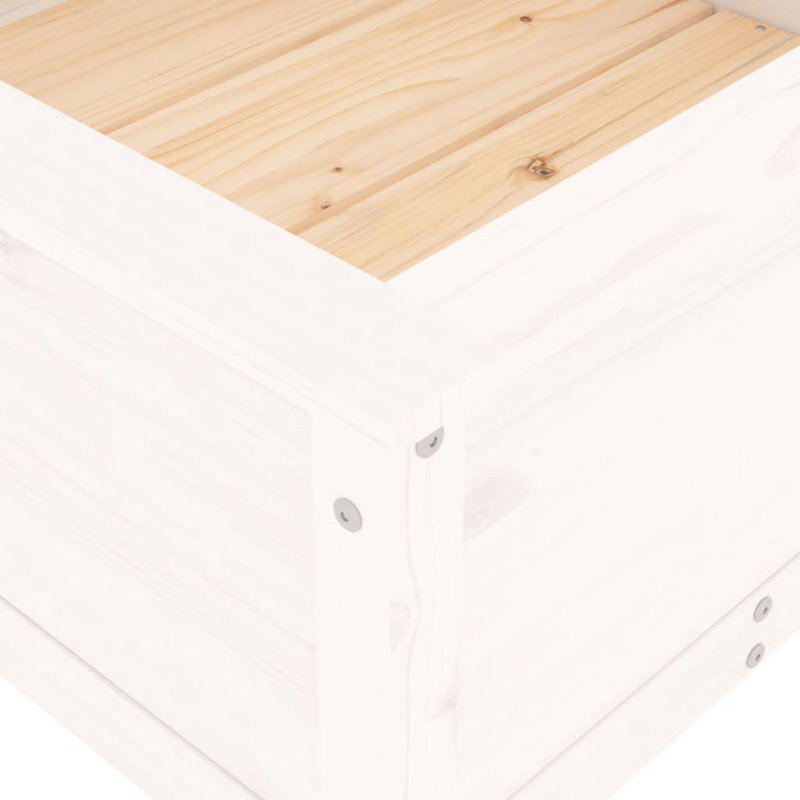 Bojana Wood Pot Planter, White, Pine, 39cm H x 82.5cm W x 82.5cm D