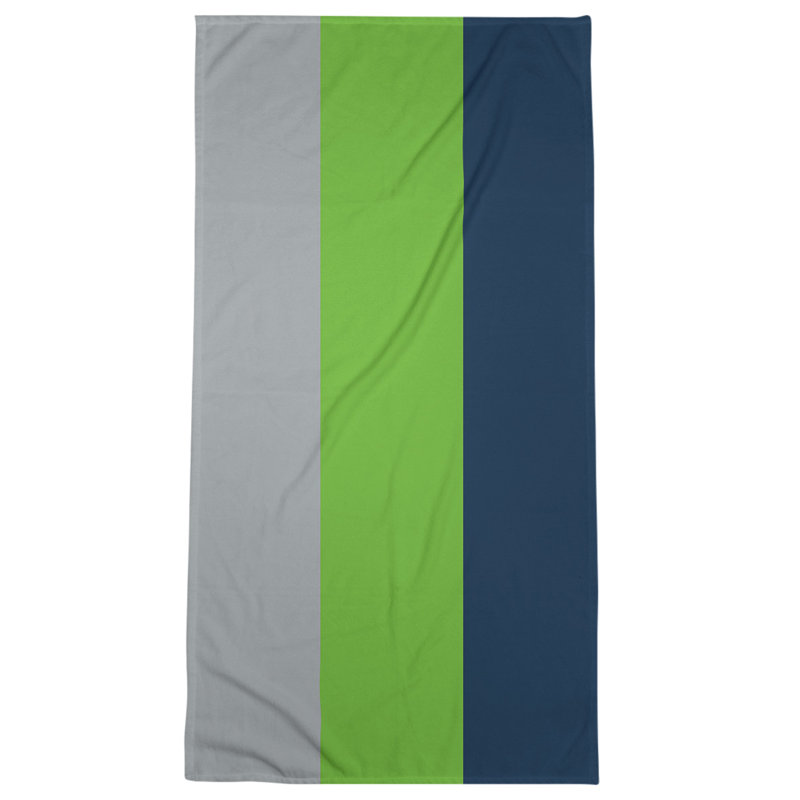 Bath Towel, Gray/Green/Prussian Blue