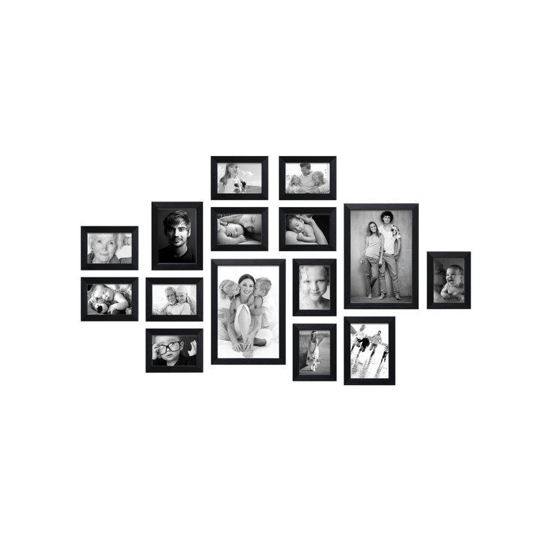 Carrollton Picture Frame - Frames Included: 15, Black
