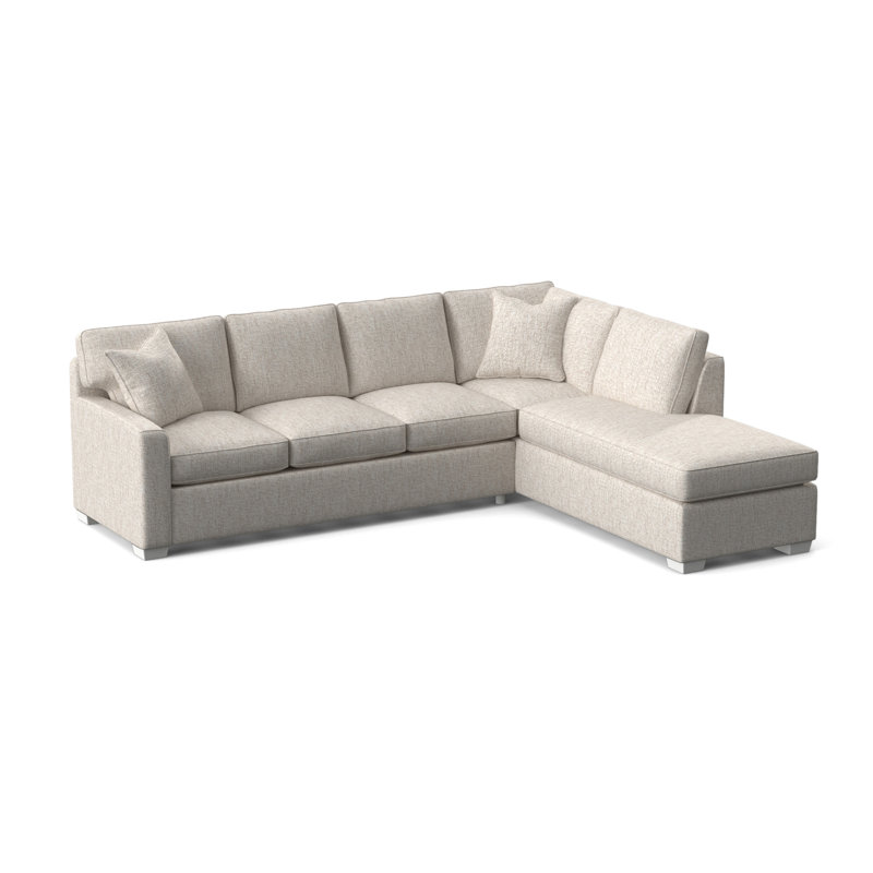 Frye Sofa and Chaise, Right Hand Facing, Frost White, Snow Crypton Performance; 0884-91