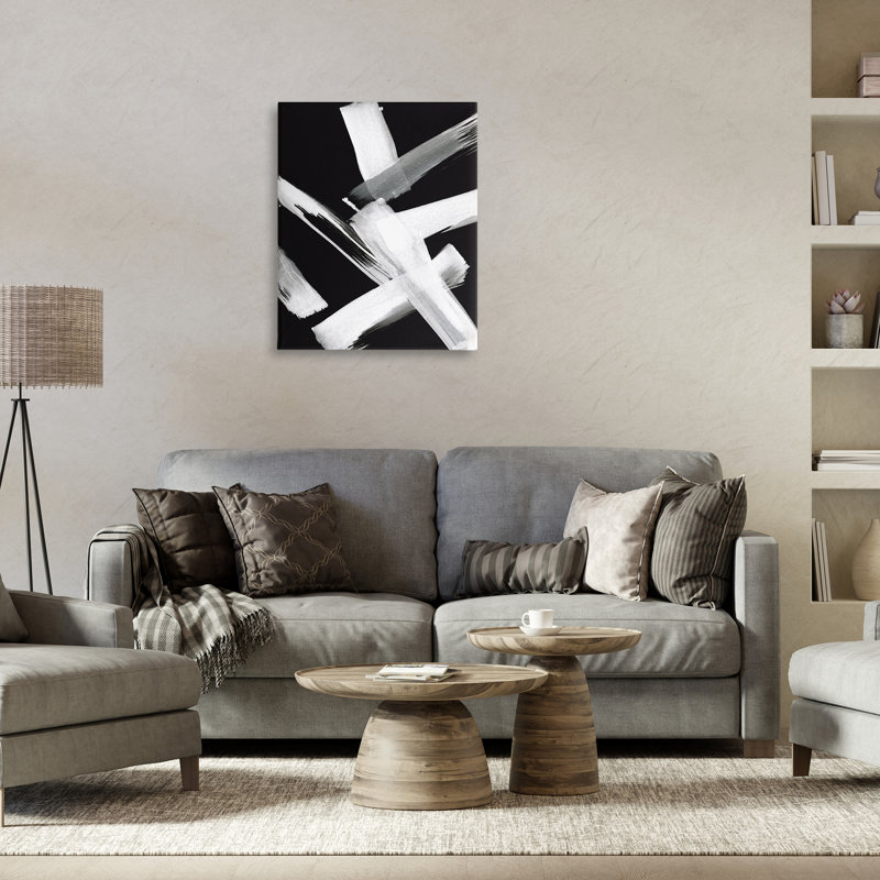 «Brushstrokes on Black» par Susan Jill, H 30 po x l 24 po