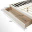  Grand lit plateforme en bois massif avec tiroirs de rangement Lunara Vault Upholstery
