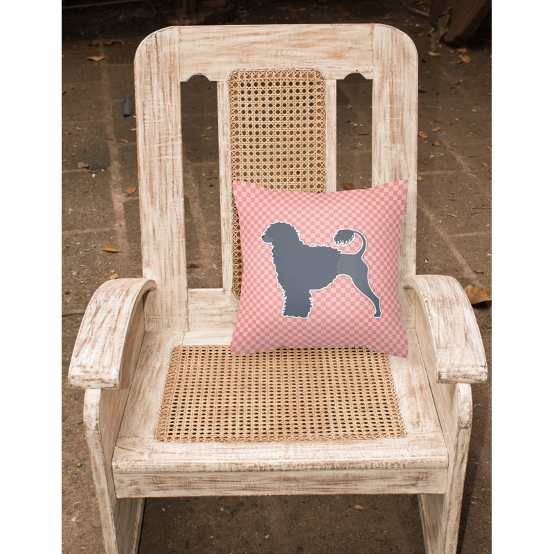Coussin décoratif d’intérieur/d’extérieur carré pour chien d’eau portugaise, Rose, H 18 po x l 18 po x P 3 po