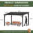12 Ft.w X 10 Ft.d Patio Gazebo Lean To Wall Mounted Pergola With Sloping Galvanized Steel Roof