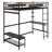 Loft Bed Frame With Built-In Storage And Secure Buckle-Fastened Slat System