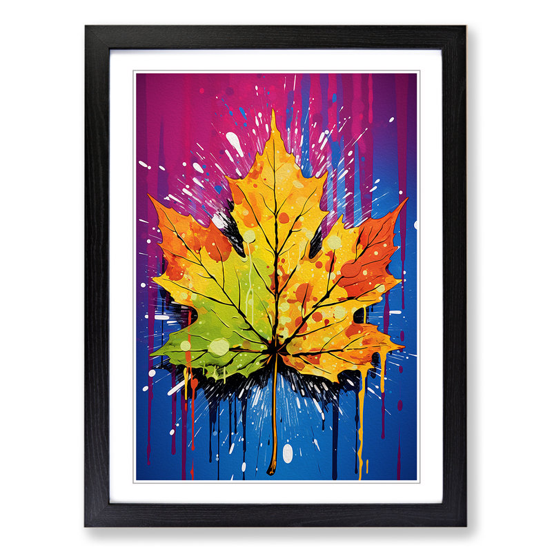 Leaf Pop - Framed Print, 46cm H x 34cm W x 2cm D, Black