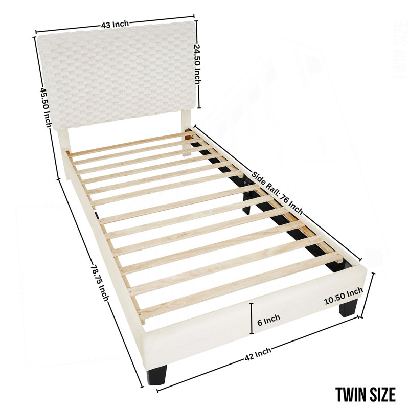 Lit plateforme tapissier Findlay, Lit simple
