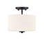 Plafonnier semi-encastré 2 lumières Alfred 22 po - noir mat-1863333811