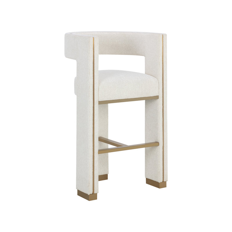 Upholstered Stool with Solid Wood Frame, Bar Stool (30" Seat Height)