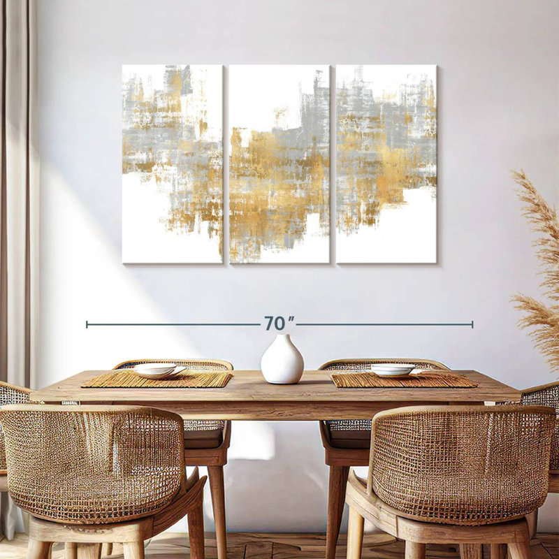 Avery Dynamic Gold On Grey II, 36" H x 57" W