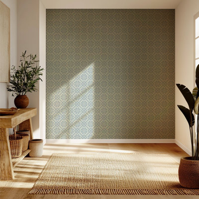 Villa Mosaic - Pale Mineral Blue Wallpaper