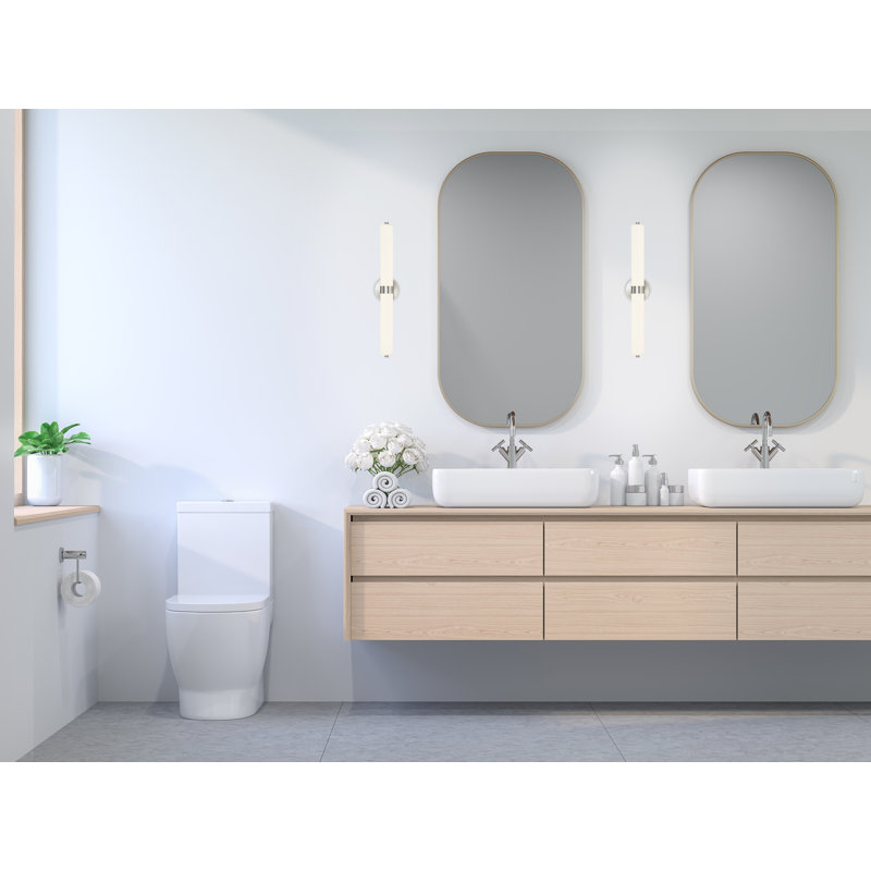 Barre d'éclairage de salle de bain 1 lumière DEL Millville, Acier brossé