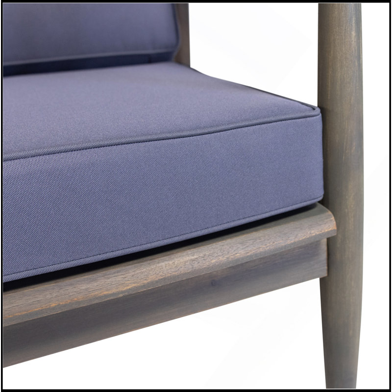 Ensemble de causeuse et table basse, ensemble de meubles avec coussin, ensemble de conversation avec cadre en bois d'acacia pour le jardin, la cour, le porche et la piscine, style minimaliste