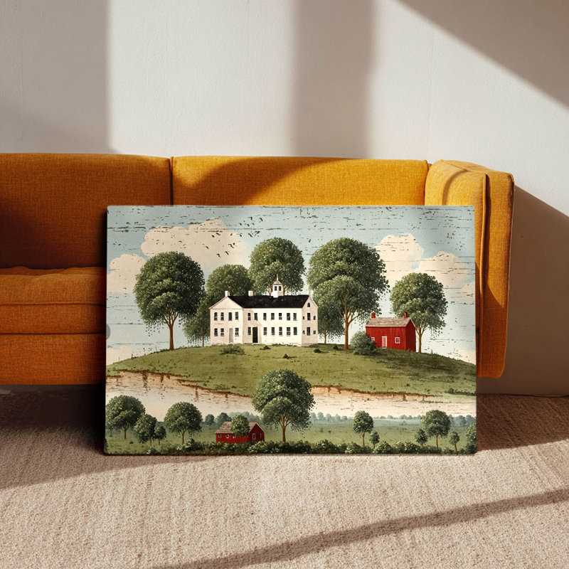 Cadre rétro tendu pour maison de campagne rétro (ton rustique Americana), 24 * 18 pouces (60 * 45 * 2cm)