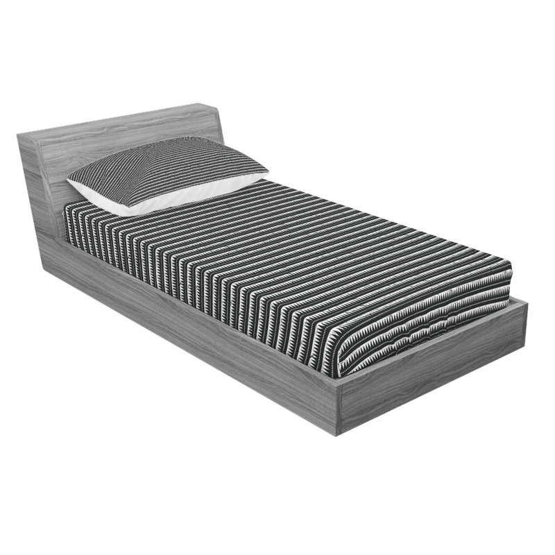 Microfiber Striped Sheet Set, Twin Sheet Set with Fitted Sheet