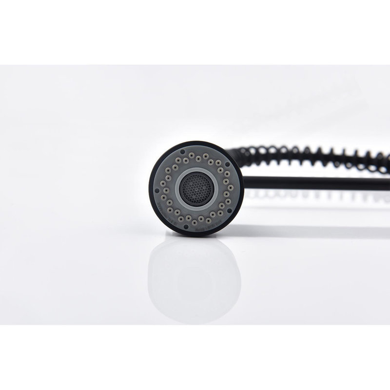 Pull Down Single Handle Spring Kitchen Faucet, Matte Black