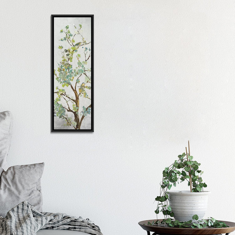 « sage branch i », impression sur toile tendue, H 36 po x l 12 po x P 1,5 po, Toile avec cadre noir