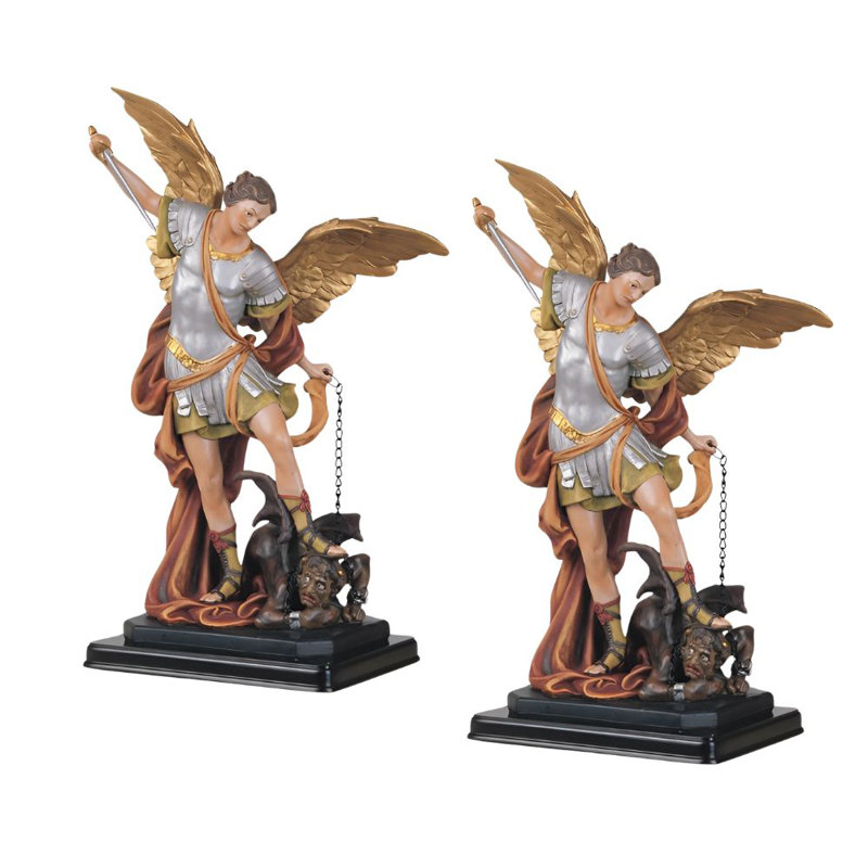 «2-PC Set» ICE ARMOUR 12 "H Archangel Michael Statue Saint Michael l'ange le plus fort