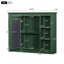 Armoire de rangement murale avec miroir et tablettes ouvertes-885887962