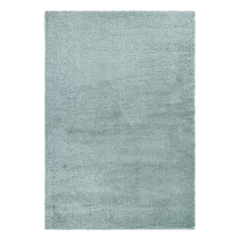 Natonia Shiny Shaggy Duckegg Blue Area Rug, Rectangle 80 x 150cm