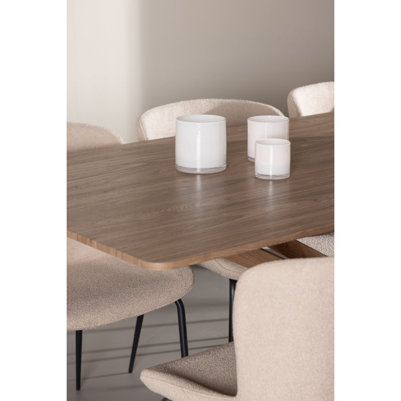Nikali 6 - Person Dining Set, Beige, Beige
