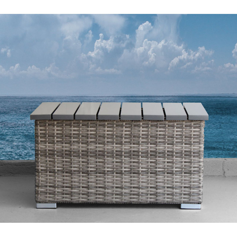 Miami Wicker Coffee Table Grey - (Curved Collection)