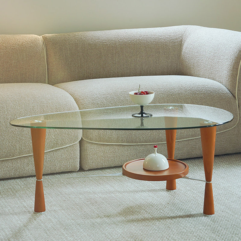 Table basse de salon Modern Creative Design, Brun / Argenté