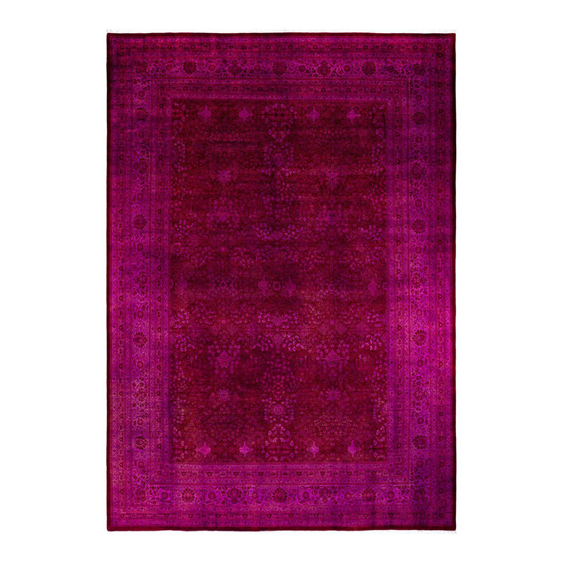 Squalle One-of-a-Kind 10' 10" X 15' 10" New Age Rectangular Wool Area Rug Pink