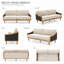 Canapé 71 po, accoudoirs en rotin et pieds en bois d'hévéa de style Mid-Century 71 po pour le salon-133661401