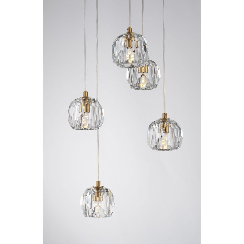 Mishler 3 - Light Cluster Pendant, Brushed Brass