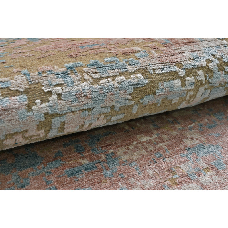 High-Quality Hand-Knotted Silver And Natural Area Rug